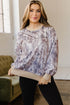 Casual Abstract Camo Print Side Split Tunic Sweatshirt