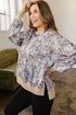 Casual Abstract Camo Print Side Split Tunic Sweatshirt
