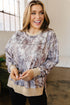 Casual Abstract Camo Print Side Split Tunic Sweatshirt