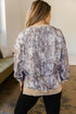 Casual Abstract Camo Print Side Split Tunic Sweatshirt