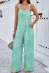 Casual Abstract Print Bib Wide Leg Overall Jumpsuit