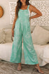 Casual Abstract Print Bib Wide Leg Overall Jumpsuit