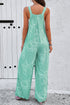 Casual Abstract Print Bib Wide Leg Overall Jumpsuit