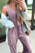 Casual Active Tank Top Drawstring Jogger Pant Sets