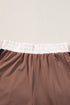 Casual Blocked Pattern Patchwork Cap Sleeve Short Set