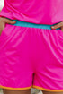 Casual Blocked Pattern Patchwork Cap Sleeve Short Set