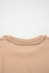Casual Braided Trim Puff Sleeve Solid T Shirt Dress