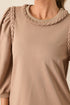 Casual Braided Trim Puff Sleeve Solid T Shirt Dress