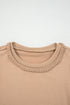 Casual Braided Trim Puff Sleeve Solid T Shirt Dress