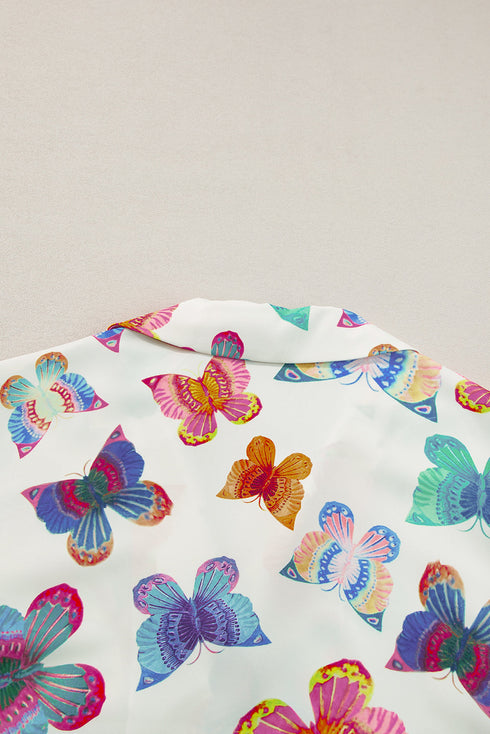 Casual Butterfly Pattern Short Sleeve Pajama Set Sleepwear