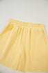 Casual Button Collar Drop Shoulder Pullover Coordinated Short Sets