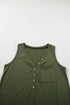 Casual Button Front Pocket V Neck Henley Tank