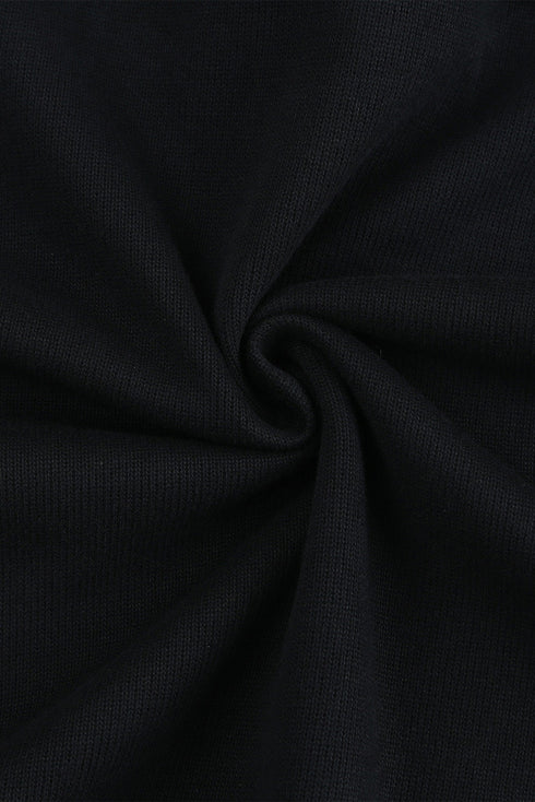 Casual Button Solid Patchwork Trim Hoodie