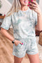 Casual Camouflage Abstract Print Elastic Waist Short Set