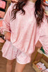 Casual Camouflage Print Mock Neck Pullover Short Sets
