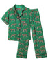 Casual Cheetah Print Short Sleeve Pant Sleepwear Set