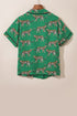 Casual Cheetah Print Short Sleeve Pant Sleepwear Set