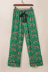 Casual Cheetah Print Short Sleeve Pant Sleepwear Set