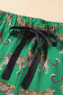 Casual Cheetah Print Short Sleeve Pant Sleepwear Set