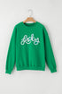 Casual Chenille Letter Embroidered Cotton Blend Pullover Sweatshirt