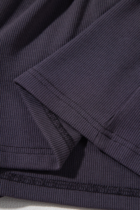 Casual Cool Knit Open Back Cap Sleeve Drawstring Waist Pocket Romper