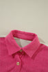 Casual Curved Hem Corduroy Pocket Shirt Jacket