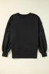 Casual Drop Shoulder Split Hem Pullover Sweatshirt