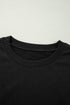 Casual Drop Shoulder Split Hem Pullover Sweatshirt