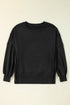 Casual Drop Shoulder Split Hem Pullover Sweatshirt