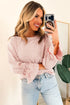 Casual Elegant Solid Ruffle Cuff Long Sleeve Top