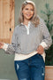 Casual Exclusive Patchwork Paneled Collared Pullover Sweatshirt