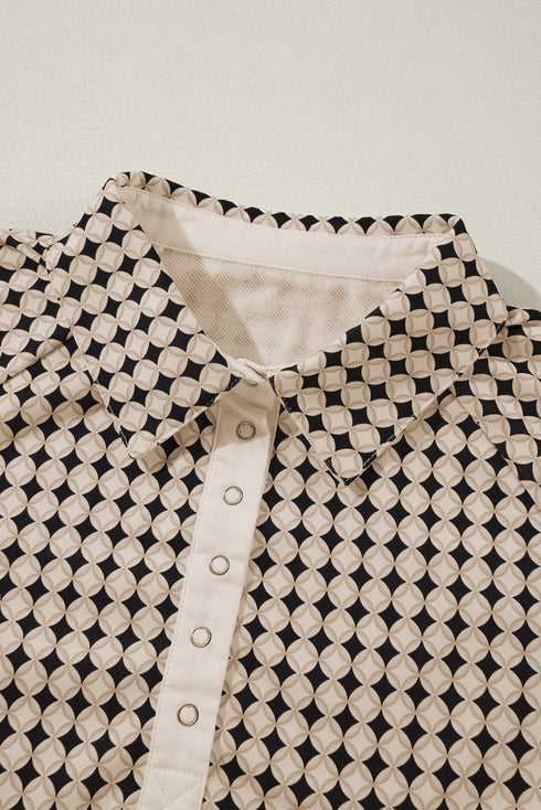 Casual Exclusive Patchwork Paneled Collared Pullover Sweatshirt