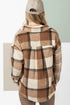 Casual Flannel Plaid Double Flap Pocket Shacket