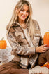 Casual Flannel Plaid Double Flap Pocket Shacket