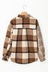Casual Flannel Plaid Double Flap Pocket Shacket