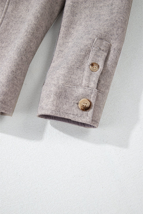 Casual Flap Pocket Turn Down Collar Buttoned Jacket