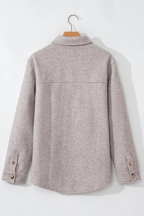 Casual Flap Pocket Turn Down Collar Buttoned Jacket