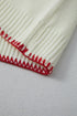 Casual Graphic Bow Pattern Detail Loose Knit Sweater