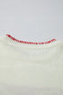Casual Graphic Bow Pattern Detail Loose Knit Sweater