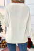 Casual Graphic Bow Pattern Detail Loose Knit Sweater