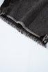 Casual High Waist Raw Hem Fringe Detail Denim Shorts
