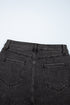 Casual High Waist Raw Hem Fringe Detail Denim Shorts
