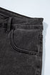 Casual High Waist Raw Hem Fringe Detail Denim Shorts