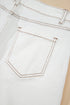 Casual High Waist Raw Hem Fringe Detail Denim Shorts