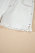 Casual High Waist Raw Hem Fringe Detail Denim Shorts