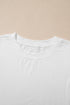 Casual Hollow Out Embroidered Detail O Neck Short Sleeve Knit Top