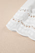 Casual Hollow Out Embroidered Detail O Neck Short Sleeve Knit Top