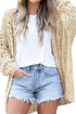 Casual Hollowed Knit Dolman Sleeve Cardigan