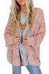 Casual Hollowed Knit Dolman Sleeve Cardigan