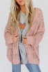 Casual Hollowed Knit Dolman Sleeve Cardigan